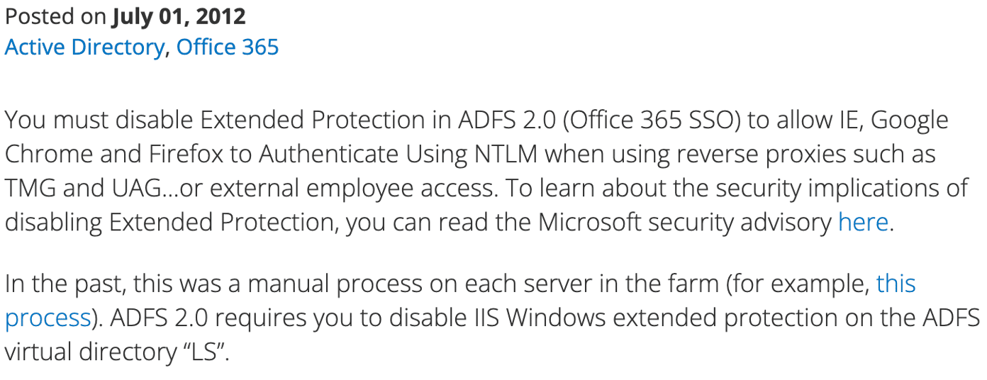 Guidance to disable EPA when using reverse proxies