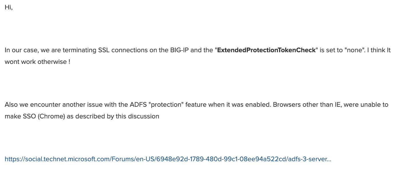 Guidance to disable EPA when leveraging an F5 load balancer