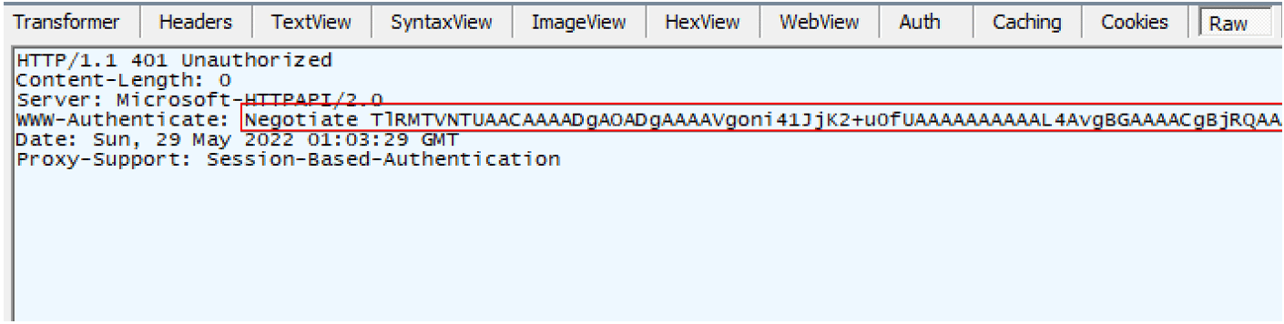 Server's CHALLENGEMESSAGE