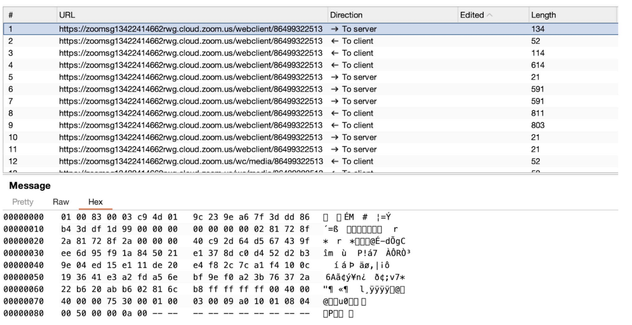 We observed the remote web gateway (RWG) being used in a very similar manner to the TCP control channel which is leveraged in Zoom desktop